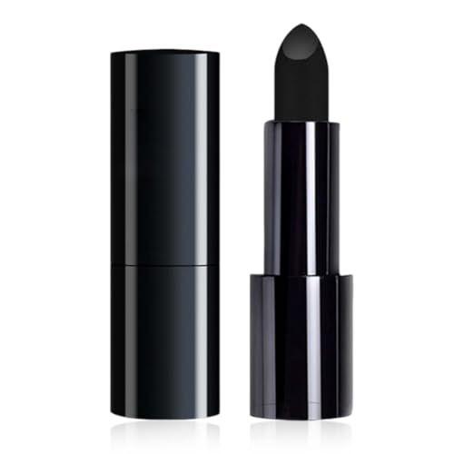 GJKLO Lápiz labial negro, Capa de Halloween, Víspera de Todos los Santos, impermeable, gloss labios, labial permanente larga duración, Maquillaje, pintalabios negro