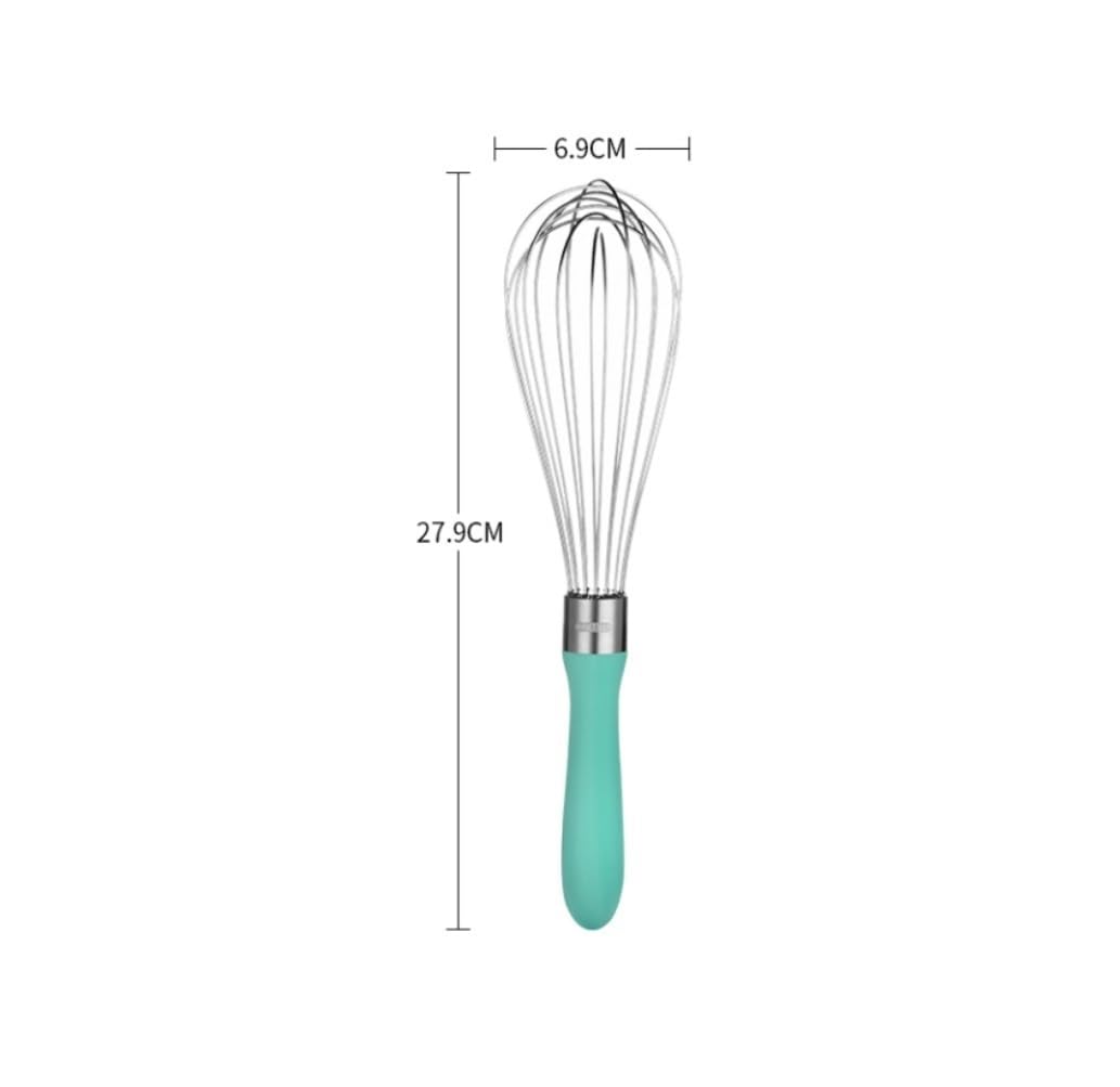Fouet Cuisine Fouet À Ballon De Cuisson, Mélangeur Cuisine en Acier Inoxydable, Outil Mélange Manuel Batteur Manuel(Black,27.9x6.9cm)