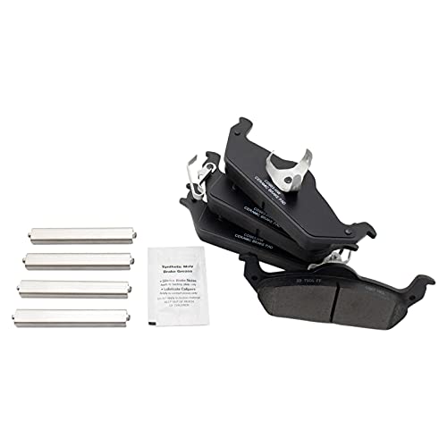 Image of TRQ Rear Brake Pad and Rotor Set Ceramic Parking Shoe Compatible with 2003-2004 Dodge Dakota