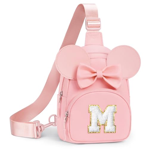 Image of YOOLIFE Birthday Gifts for Kids Girls Sling Bag, Initial Fanny Pack Crossbody Bag for Little Girls Purse, Birthday Gifts for 2 3 4 5 6 7 8 Year Old Girl Sister Daughter Friends Niece, Pink (M)