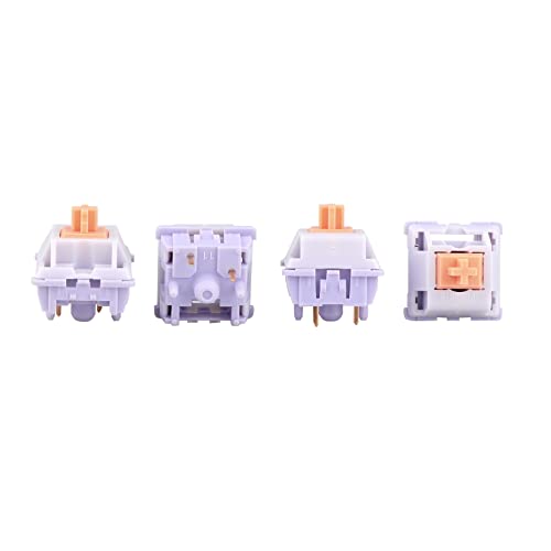 Image of EPOMAKER Mechanical Switches Set for Mechanical Gaming Keyboard, 100 Pieces, Pre-Lubed Switch, Linear /Tactile /Clicky, 5-Pin Creamy Switch with MX Keycaps (Wisteria(Tactile))