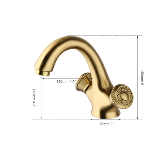 Robinet mitigeur deux poignées jet continu fluide pour lavabo rétro - 4