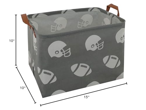 Image of Kid Cute Rectangle Toy Box for Girl, Baby Collapsible Toy Storage Bin Nursery Child Playroom Bedroom Decor Clothes Storage Bin Gift Basket(Rugby)
