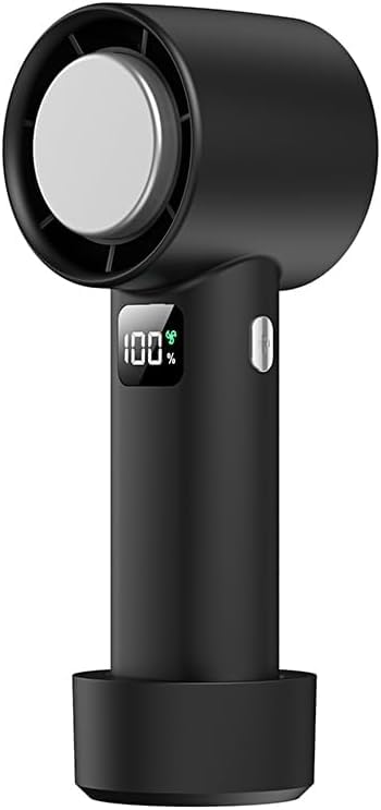 Werwing Ventilador turbo de mano, recargable por USB, mini ventilador de 199 velocidades con pantalla digital, diseño sin aspas para viajes, oficina, exteriores (negro)