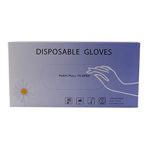 Preisvergleich Produktbild TWBB 100 Pcs Einweg Handschuhe PVC Einweghandschuhe Transparent Handschuhe Schutzhandschuhe Arbeitsversicherung für Haushalt Kochen Garten Küche Lebensmittel Restaurant Beauty Frisur