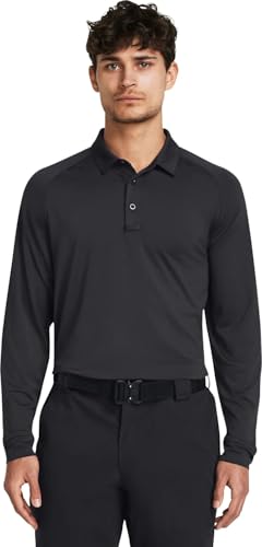 Under Armour 1386713-465-LG Tac Elite LS Polo Dark Navy Blue LG3