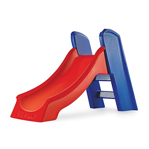 Image of OK Play Slide Ladder, Kids & Babies Slide | Home, Garden & School Plastic Toy | Indoor & Outdoor Slider for Children, Improves Physical & Balancing Skill | for 1+ Years (Red /Blue)