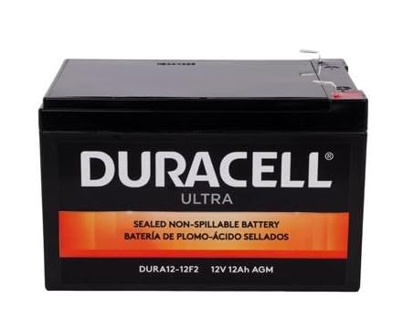 DURACELL Ultra 12V 12AH AGM Sealed Lead Acid (SLA) Battery with F2 (1/4