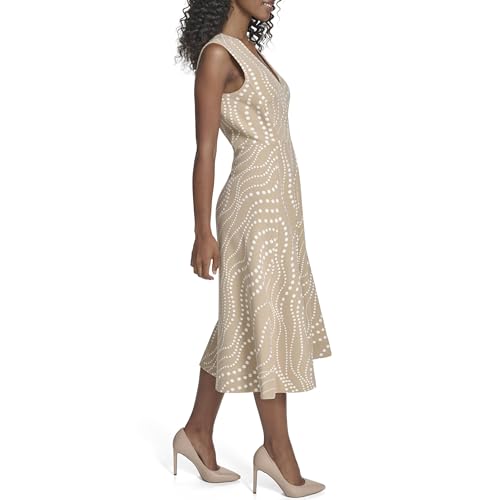 Image of Tommy Hilfiger Women's Sleeveless V-Neck A-line Midi Dress