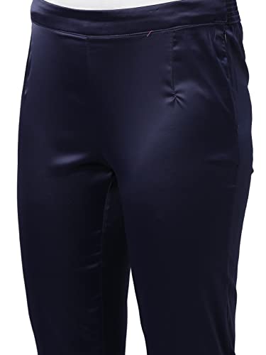 Image of GO COLORS Women Mid Rise Polyester Shiny Pant