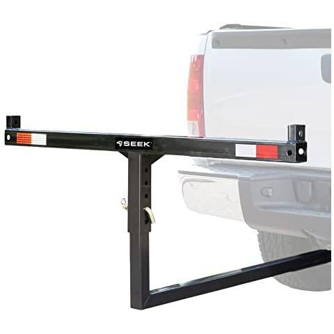 SEEK Steel Load Extender, Vertical or Horizontal Truck Bed Roof Rack E-Z Hitch Mount Cargo Extension 2 Inch Hitch Receiver, Black Cover