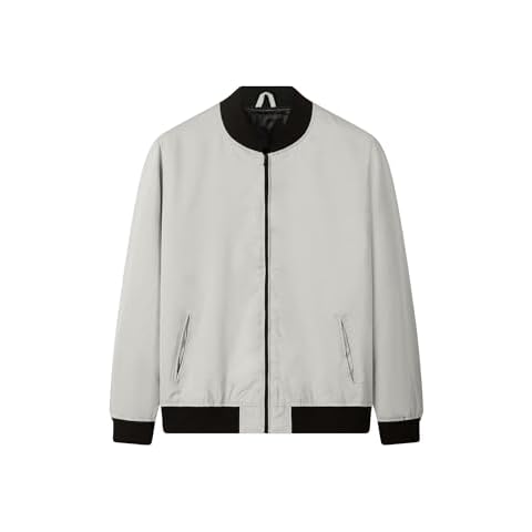 MYJAJAYI Mens Bomber Jackets Lightweight Slim Fit Windbreaker Softshell Wind Breaker Beige XL Cover