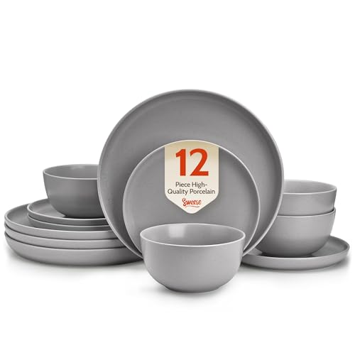 Save 56% on Sweese 12-Piece Porcelain Dinnerware Set for 4
