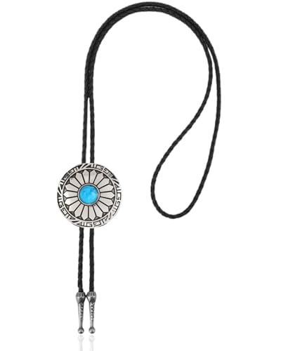 TPZORJX Cowboy Vintage Bolo Tie, gravata de bolo, gravata de bolo de ganga com pétalas, gravata de couro de cowboy ocidental para mulheres e homens, gravatas, cowboy homem, cowboy mulher