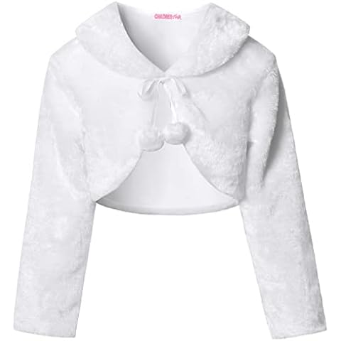 White Faux Fur Shrug Sweater for Girls Cover