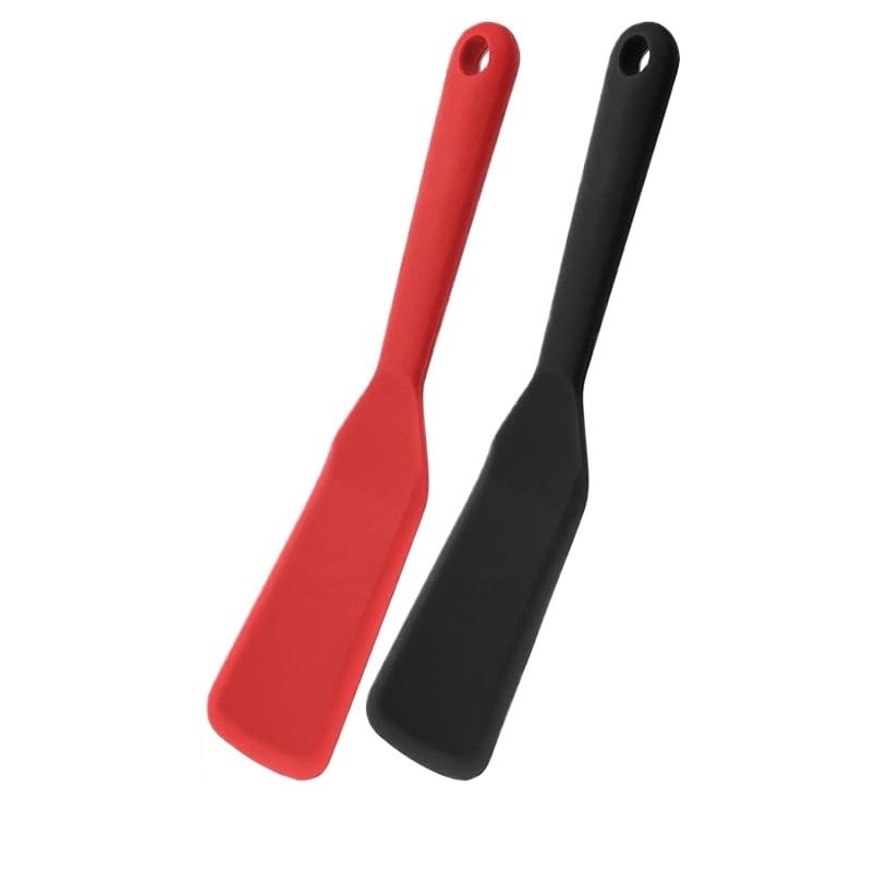 1/2 Stück dünner Spatel Turner Egg Crepe Pancake Cooking for Omelett Burger Pizza(Red-2pcs)
