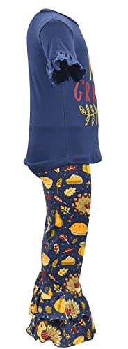 Image of Unique Baby 2 Piece Girls Double Ruffle Leggings Outfit with Short Sleeve Shirt Kid and Toddler Clothes Set
