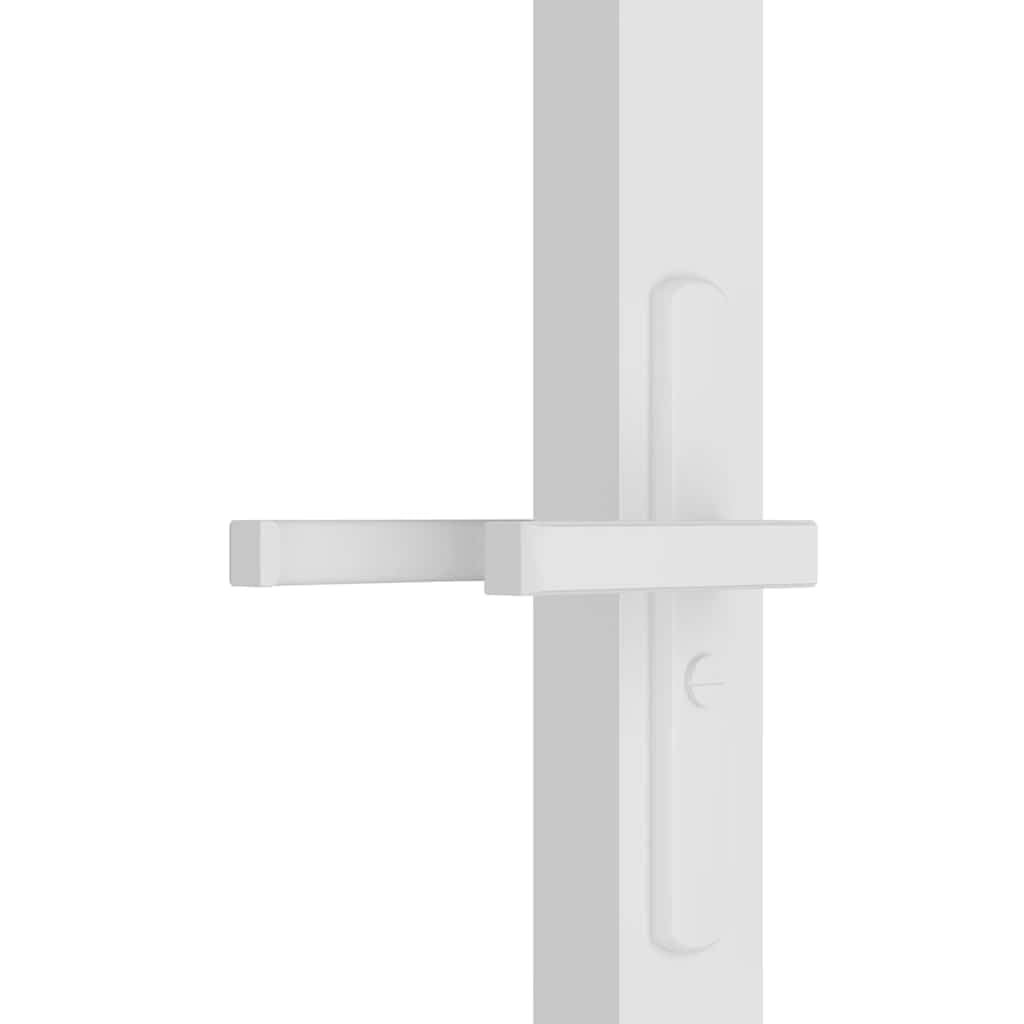 vidaXL Porte Intérieure Porte Vitrée Porte à Panneaux Chambre à Coucher Salle de Bain Maison 93x201,5 cm Blanc Verre ESG et Aluminium