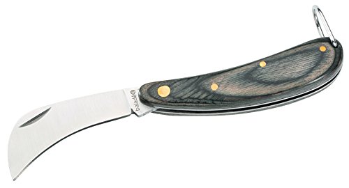 Baladéo Couteau de Jardinier Serpette avec Bois de stama Gris Poche Unisexe, Bleu, m