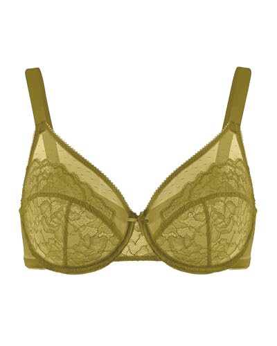 Image of HSIA Minimizer Bras for Women Enchante Full Coverage Underwire Bras Plus Size Lifting Floral Lace Bra for Heavy Breast