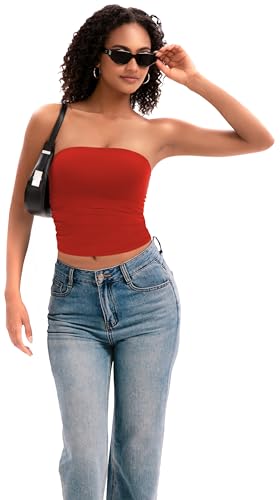 Image of MIRITY Y2K Sexy Double Lined Tube Top for Women - Basic Summer Going Out Tank Tops