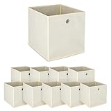 KingSaid 10 Cajas Almacenaje Ropa 32x32x32 cm – Cajas Tela Almacenaje Ropa Plegables con Asas para Armarios, Estanterías y Organización del Hogar