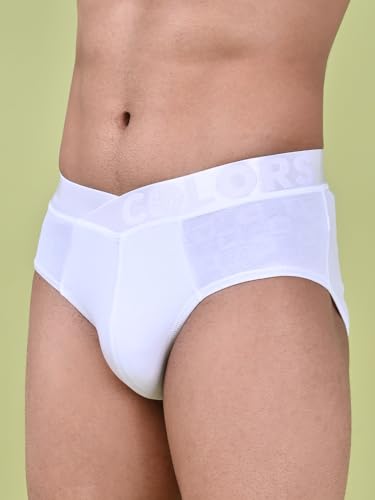 Image of Rupa Colors Modern Solid Brief for Men, Cotton Blend, Regular Fit, Outer Elastic, Pack of 1