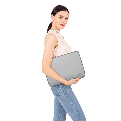 Image of MOSISO Laptop Case 13.3 inch, 13-13.3 inch Laptop Sleeve Bag Compatible with MacBook Air /Pro 13 /Pro 14 M5 M4 M3 M2 M1, HP Dell ASUS Lenovo, Neoprene Computer Sleeve Bag with Small Case, Light Gray