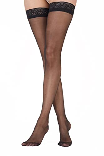 Image of Pretty Polly Womens Nylon Lace Top Hold Ups