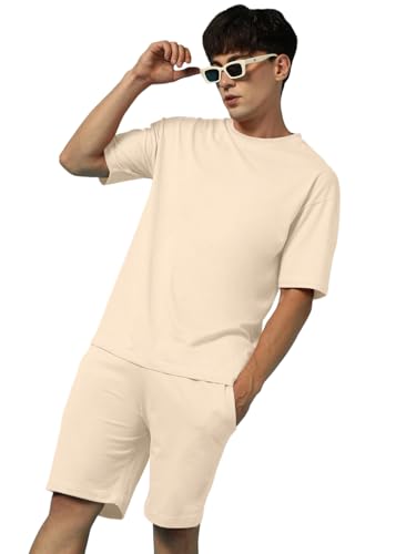 Image of Zombom Combo of Men's Night Suit | Men's Co-ord Set | Lounge-wear Nightdress Pajama Set | Summer Night Wear | Solid Plain Casual Pajama Shorts Set | Beach Wear Pack of 2