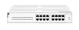 HPE Networking Instant On Switch Series 1430 16-Port Gb Unmanaged Layer 2 Ethernet Switch with PoE | 16x 1G | 16x CL4 PoE (124W) | Fan-Less | US Cord (R8R48A#ABA)