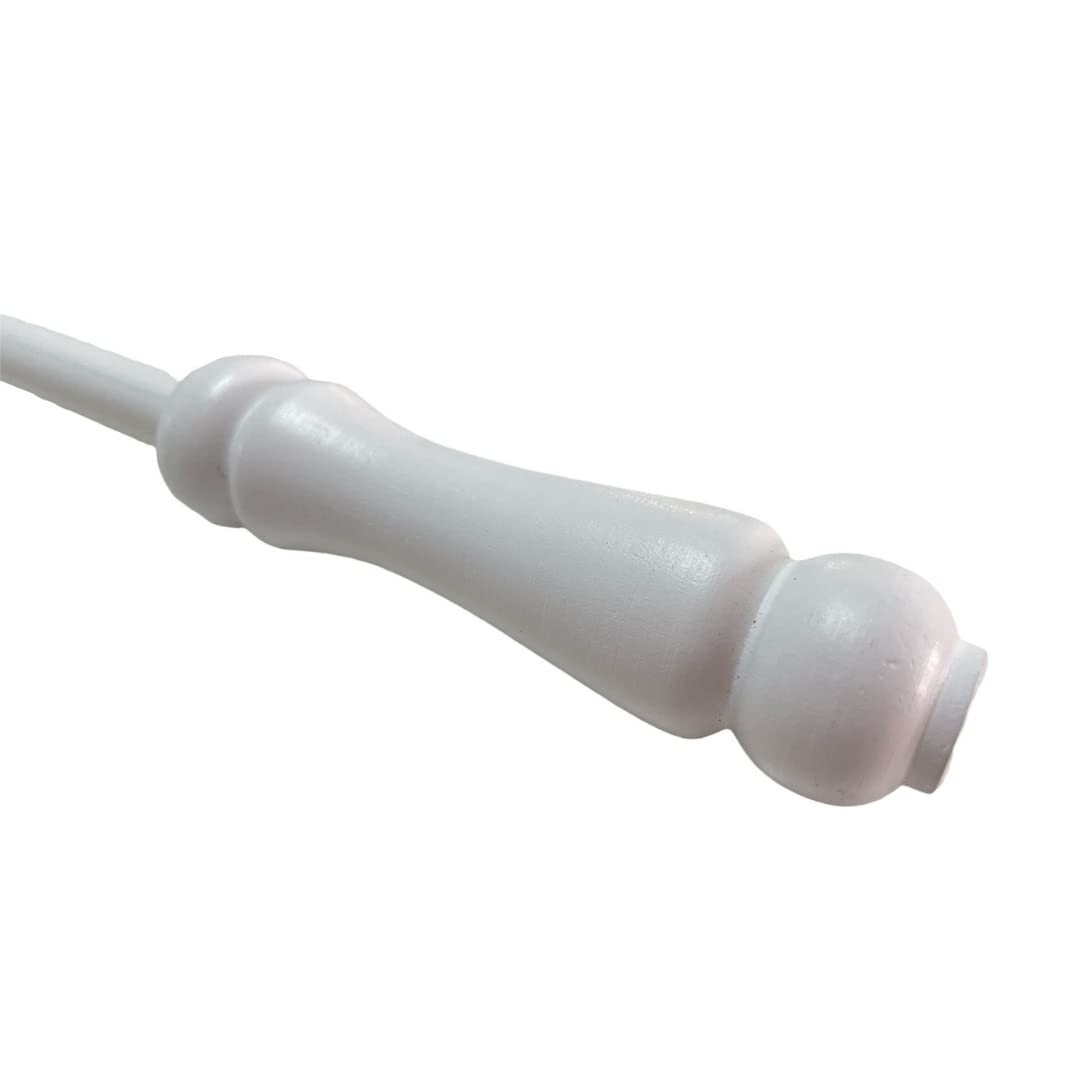 TENDAGGIMANIA Barre de Tirage pour Rideaux en Bois L. 125 CM - Barre de traction pour Rideaux et Draperies Couleur Blanc