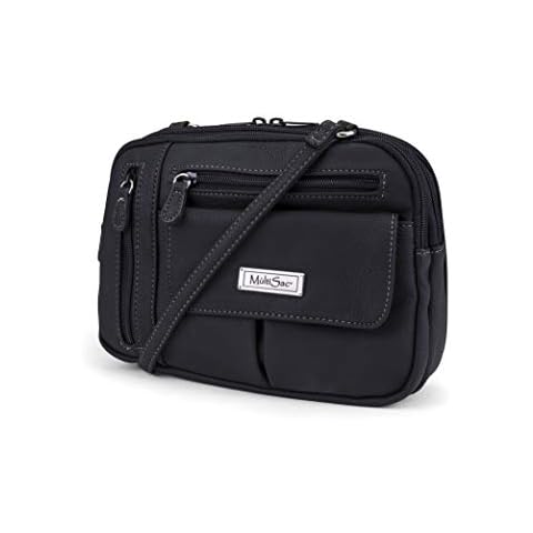 MultiSac Zippy Triple Compartment Crossbody Bag, Black Cover