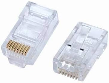 SplinktechSAFEKOM| 100 PCs RJ45 Connector, CAT5e, CAT5 Cable End, Connector Network LAN, Network Cable Connector, Soft Plastic Ethernet Network Plug, Gold Plated Connector Pins leads.