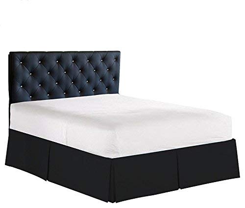 YRM Bedding's Luxury Bed Skirt 100% Cotton,12-Inch Tailored Drop Pleated Dust Ruffle, 600 TC Egyptian Cotton, Shrink and Fade Resistant (Black, Twin)-image-16