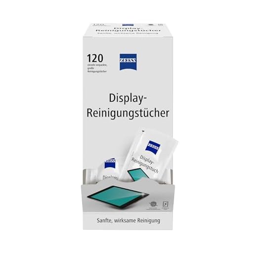 ZEISS Display-Reinigungstücher alkoholfrei 120 Stück zur sicheren & effektiven Reinigung optischer Flächen - jedes Tuch einzeln verpackt - ideal für unterwegs oder auf Reisen