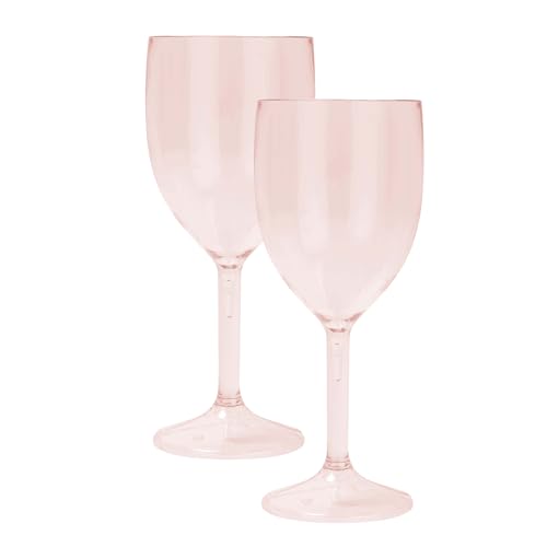Procos - Verre réutilisable 2 pièces, pour fête ou fête dans le jardin, Rose Transparent
