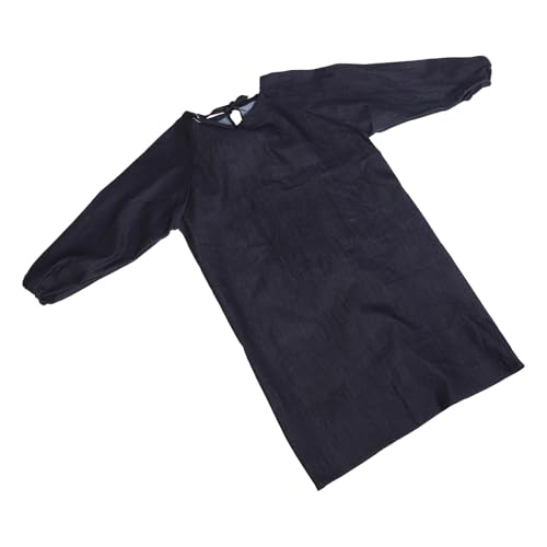 Delantal de trabajo vaquero con bolsillo y manga larga reversible de talla grande