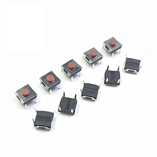 Interruptor de botón de encendido 6x6x3.1 mm micro switch táctil rojo 4 pines DIP plug-in 3