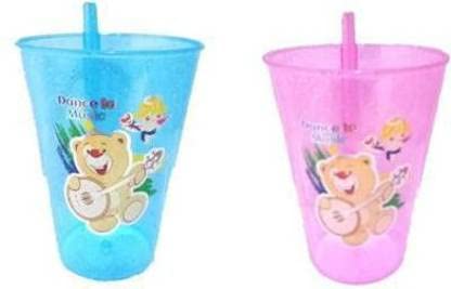 Bekner 2 pc Baby Sipper Glass for Kids Cartoon Print Sipper (Multicolor)-image-4