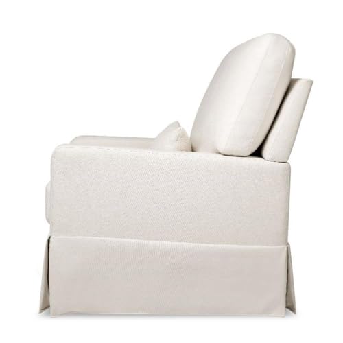Image of Namesake Crawford Pillowback Comfort Swivel Glider in Performance Cream Eco-Weave, Water Repellent & Stain Resistant, Greenguard Gold & CertiPUR-US Certified