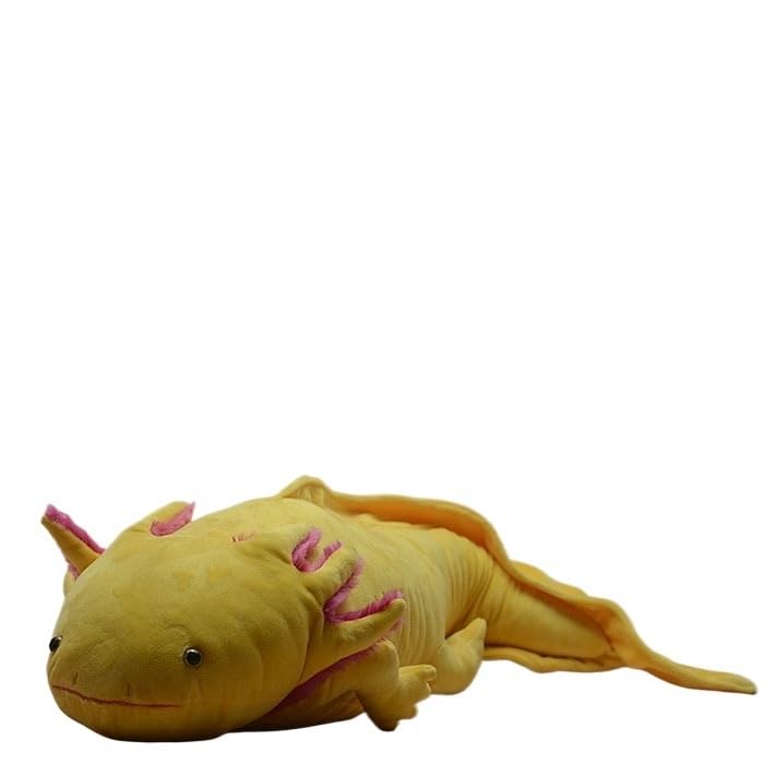 Peluche Axolotl Jaune : Doudou Salamandre Doux pour Enfant et Adulte