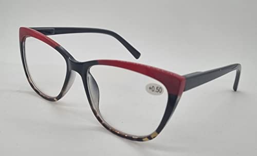 3 Óculos de Leitura Feminino Gatinho Resistente (Kit 5, 2.25, diopters)