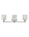 Hinkley Elle Collection Three Light Bathroom Vanity Fixture with Clear Chevron Glass, Chrome