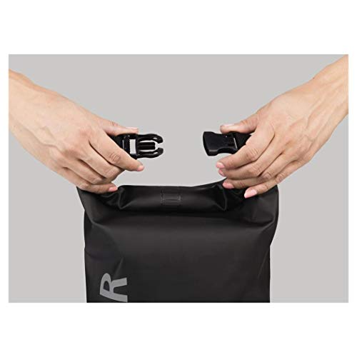 Hama wasserdichter Packsack, 10 l, Dry Bag mit Rolltop Verschluss, Schultergurt, (wasserdichter Seesack aus Tarpaulin, wasserfeste Outdoor Tasche für Rafting, Kajak, Camping) schwarz