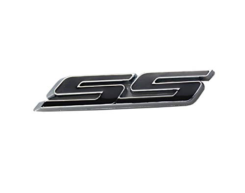 Image of Aimoll 1x SS Emblems ABS Sticker 3D Logo for Impala Cobalt Camaro 2010 2011 2012 2013 2014 2015 2016 2017 (Chrome Black)