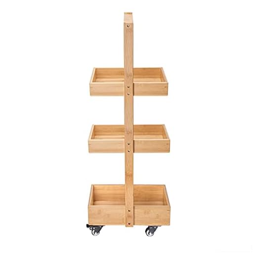 Badrumshylla Trä Badrum Golv Förvaring Arrangör Japansk stil Multifunktionell Mobil Storage Hyllor Enhet för badrum Kök Hyllor för Badrum (Color : C)