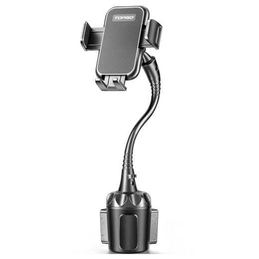 [Upgraded] TOPGO Cup Holder Phone Mount Universal Adjustable Gooseneck Cup Holder Cradle Car Mount for Cell Phone iPhone Xs/XS Max/X/8/7 Plus/Galaxy