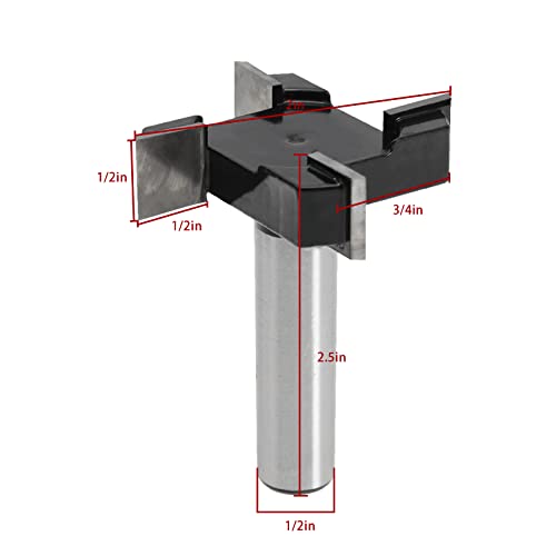 Be In Your Mind Milling Cutter 1/2 Inch Shank 2 Inch Cutting Diameter Slab Flattening Router Bit Planing Bit Woodworking Tool for Solid Wood Compact Plywood Acrylic - Image 4