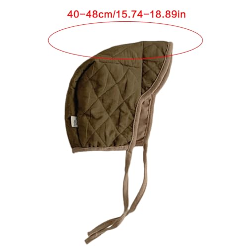 Baby Hat Cotton Bonnet Caps with Ear Protections and Adjustable Ties for Warmth and Comfortable 0 12 Months Infants Brown3